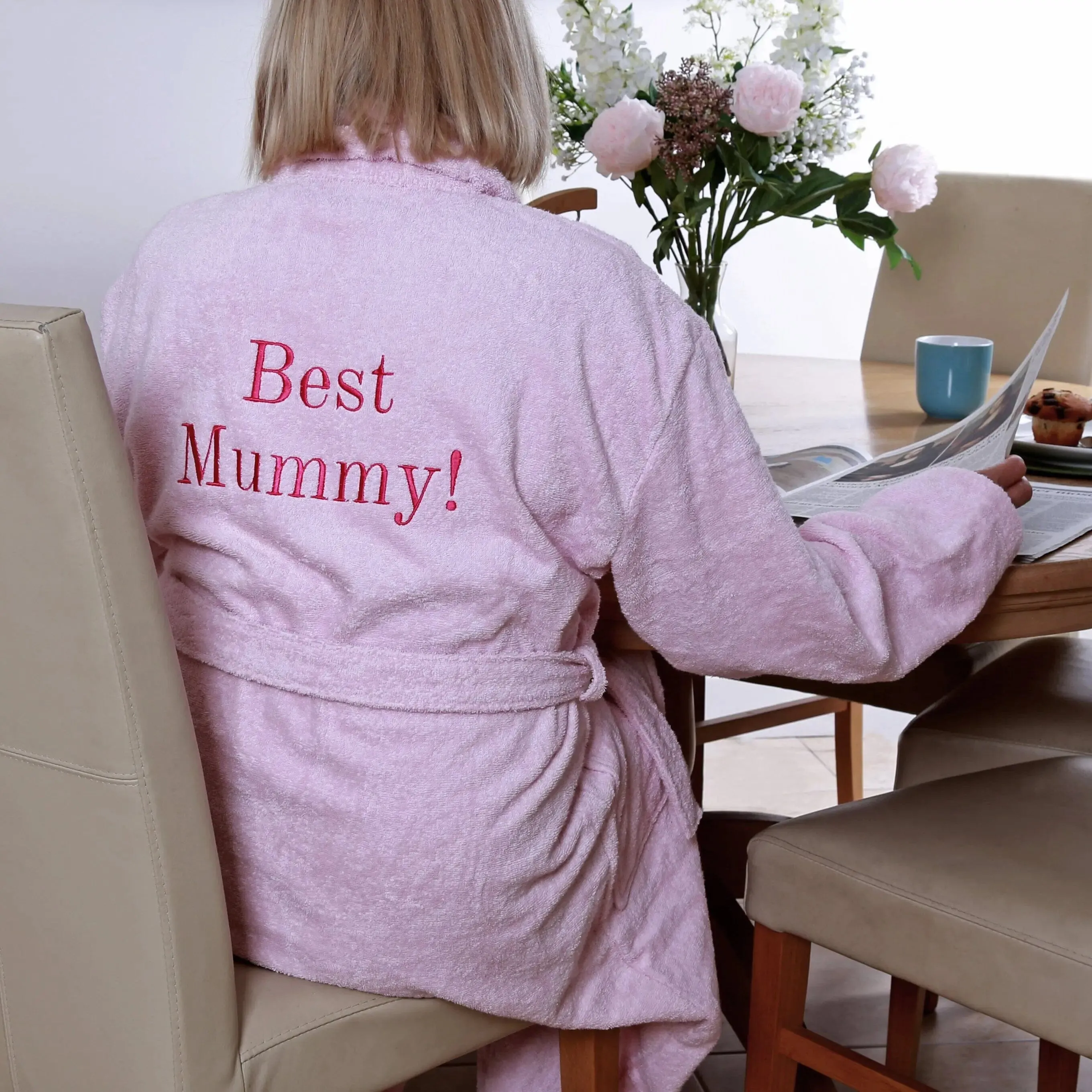 Personalised Cotton Shawl Collar Bathrobe 400gsm - Front and Back Embroidery