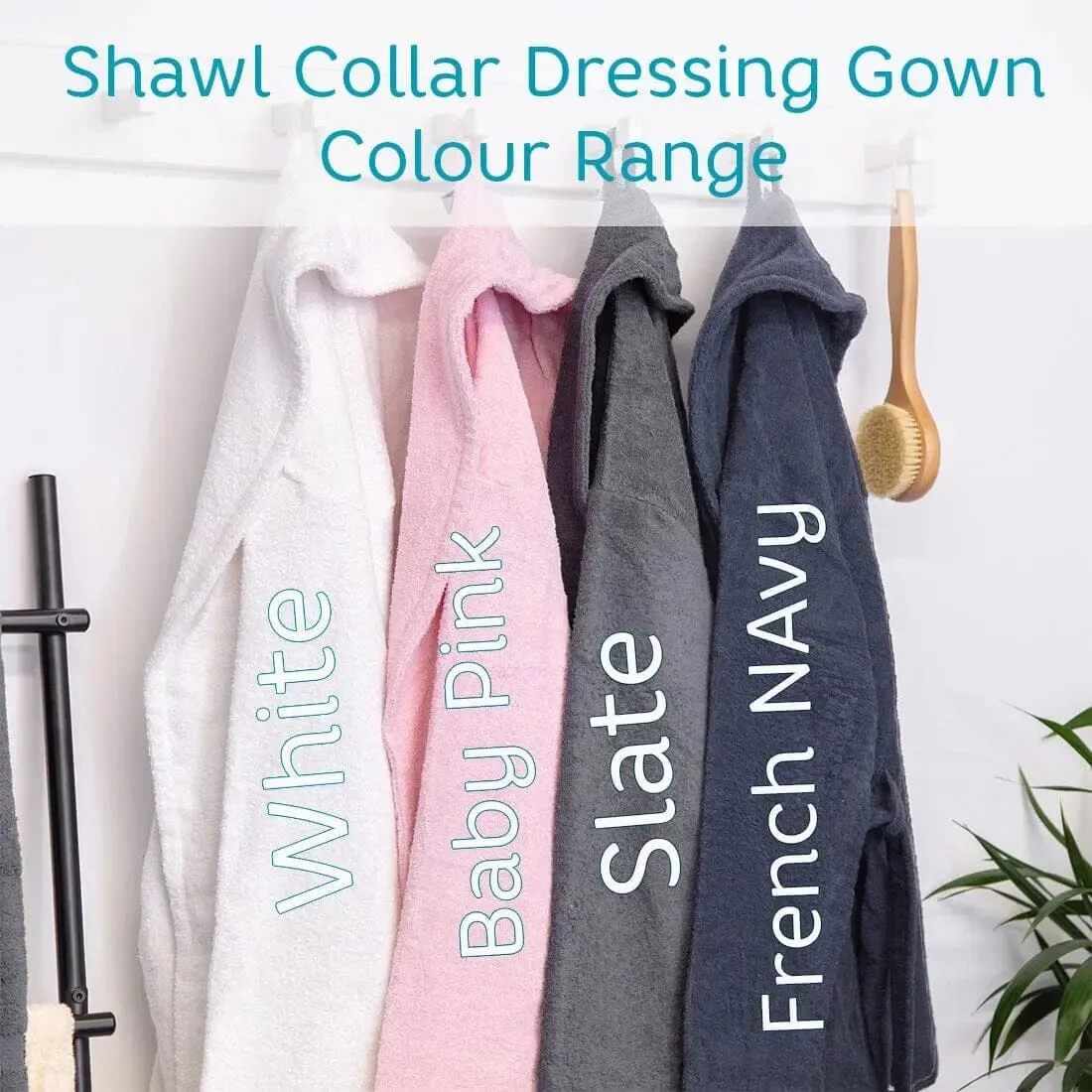 Personalised Cotton Shawl Collar Bathrobe 400gsm - Front and Back Embroidery