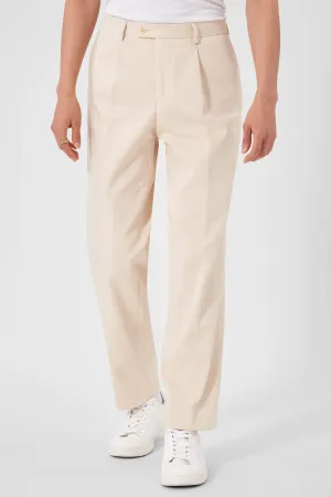 Pierre Oversized Beige Cotton Trousers