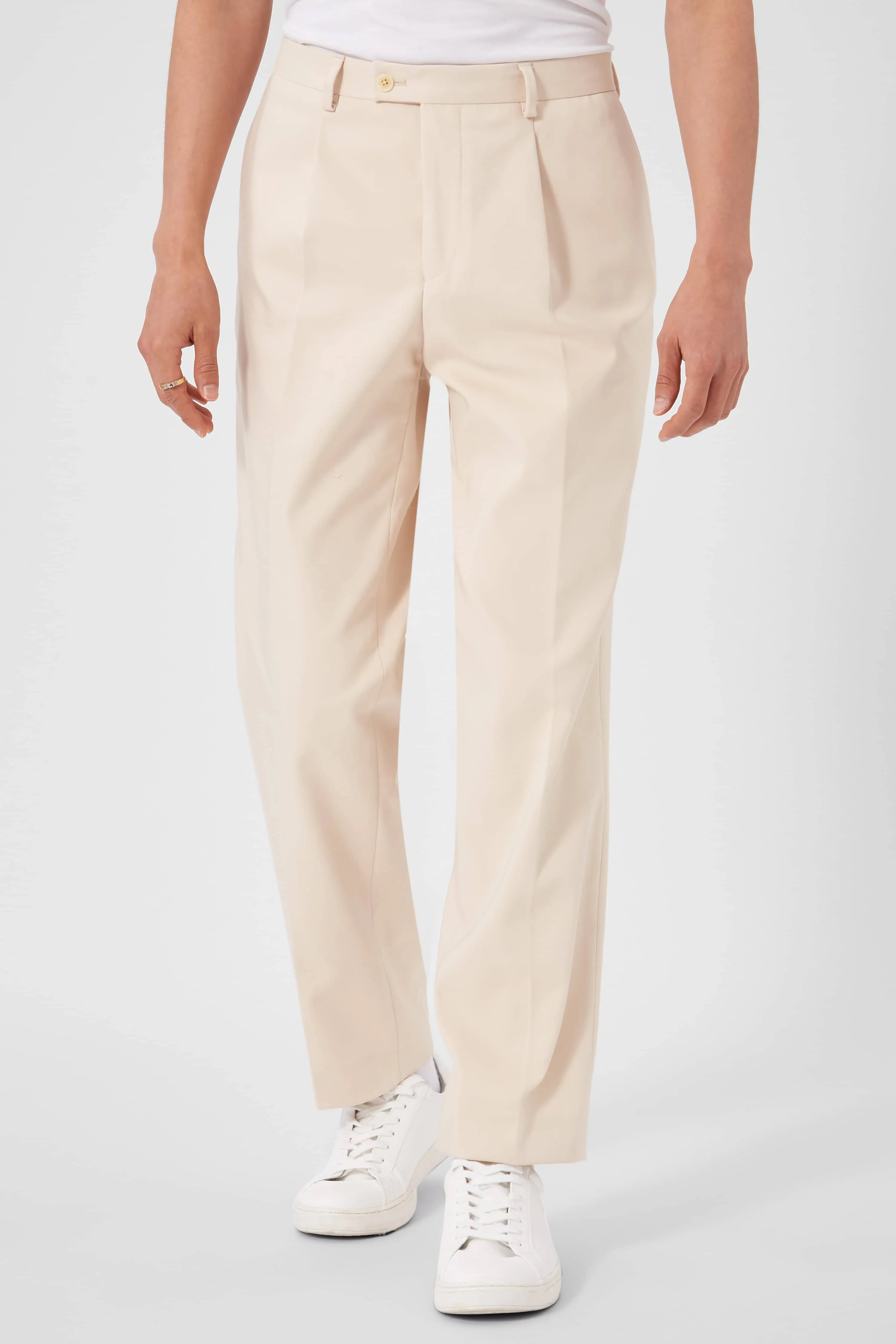 Pierre Oversized Beige Cotton Trousers