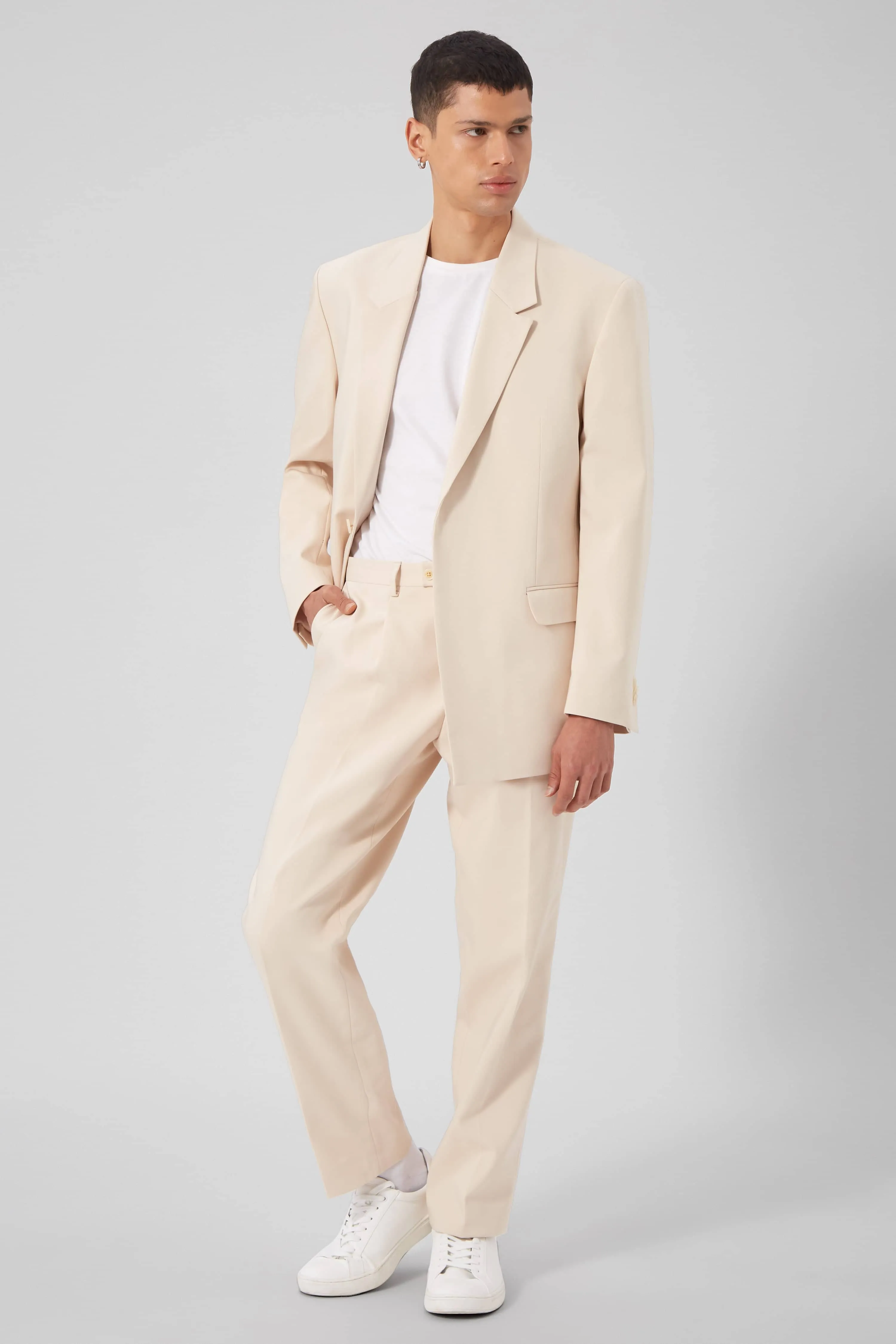 Pierre Oversized Beige Cotton Trousers