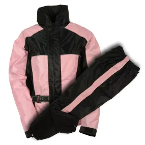 PINK SH222201 Ladies Black and Pink Oxford Water Proof Rain Suit