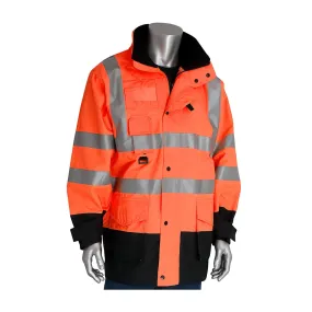 PIP 343-1756-OR/2X ANSI Type R Class 3 7-in-1 All Conditions Coat with Inner Jacket and Vest Combination