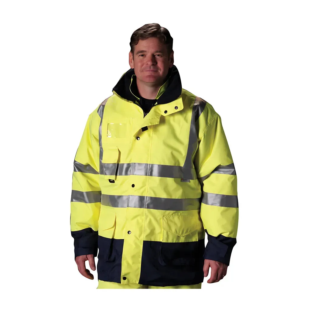 PIP 343-1756-YEL/3X ANSI Type R Class 3 7-in-1 All Conditions Coat with Inner Jacket and Vest Combination