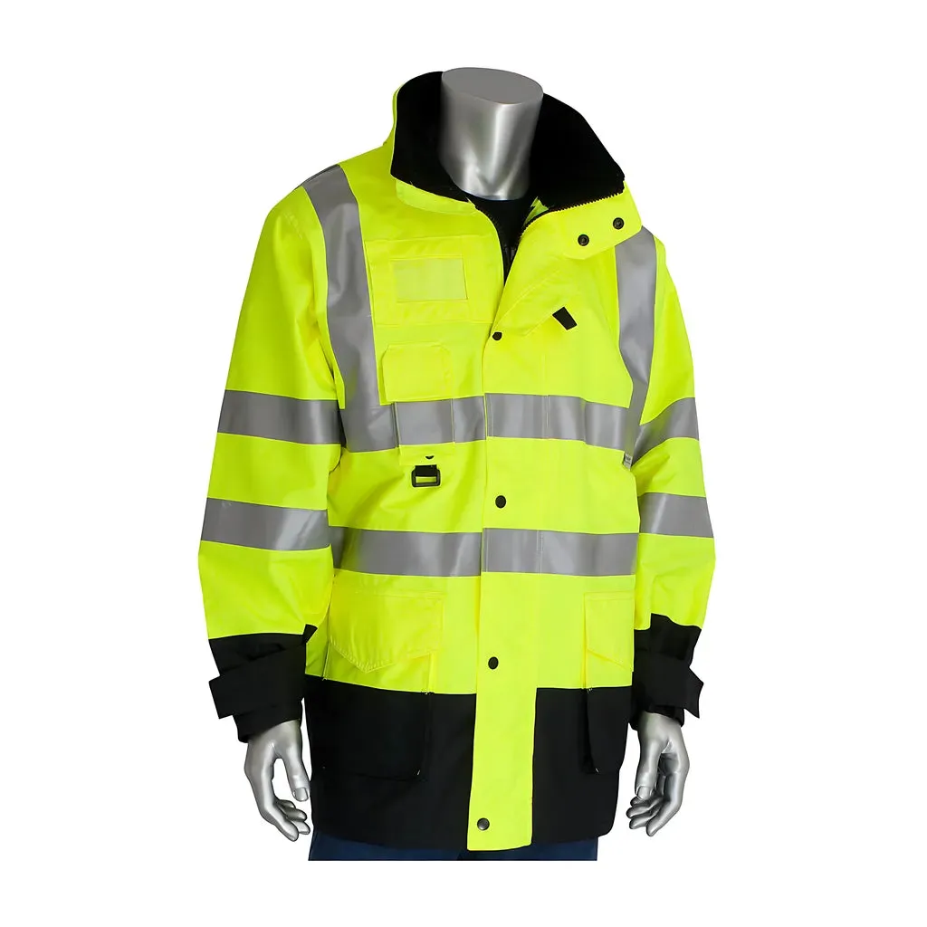 PIP 343-1756-YEL/3X ANSI Type R Class 3 7-in-1 All Conditions Coat with Inner Jacket and Vest Combination