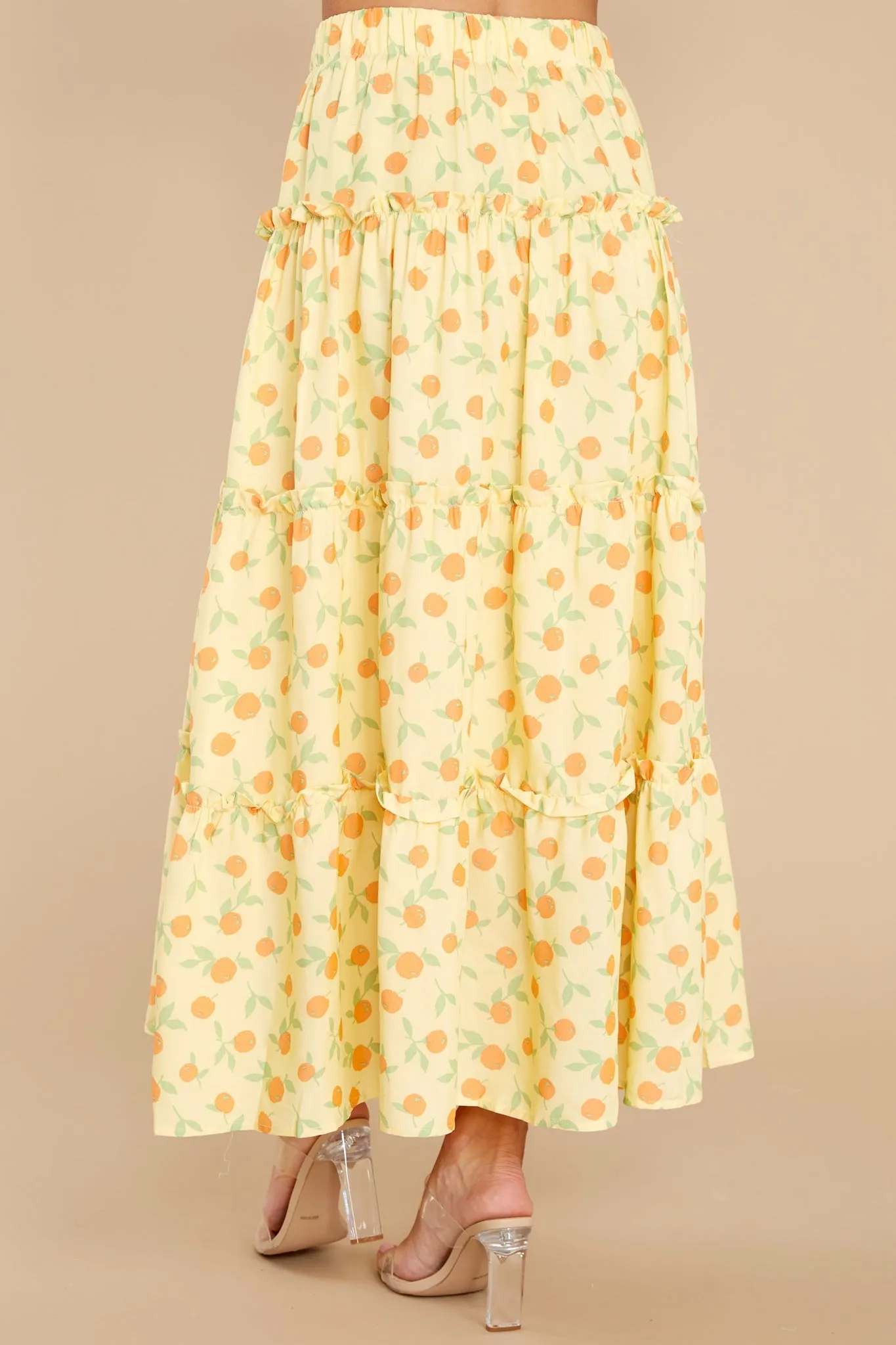 Plans To Picnic Yellow Print Skirt