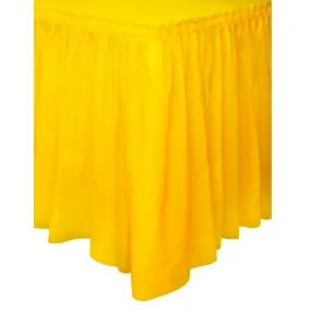 Plastic Table Skirt - Yellow