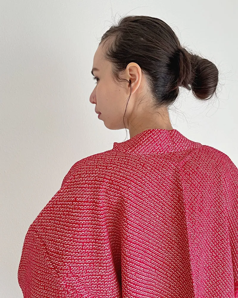 Plum and floral wagon Haori Kimono Jacket