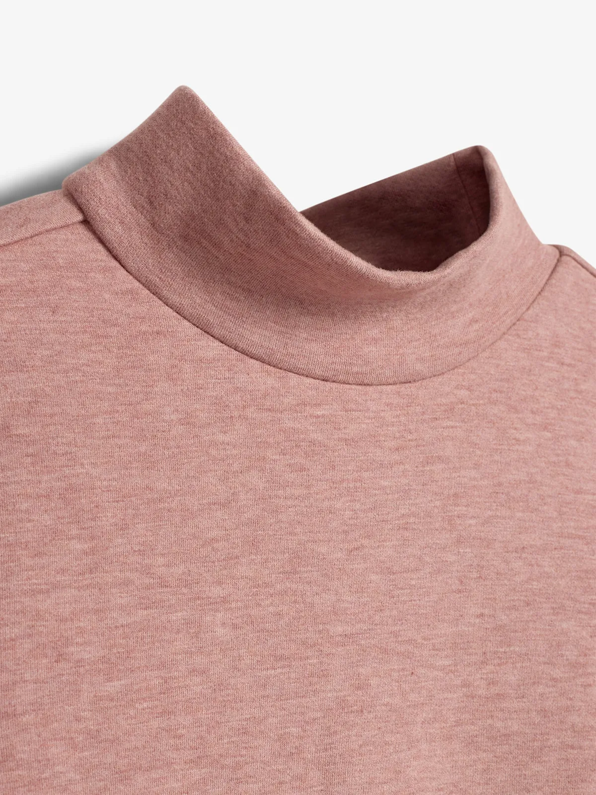 Plush Jersey T-neck Blouse - Tween - Dusty Rose Melange