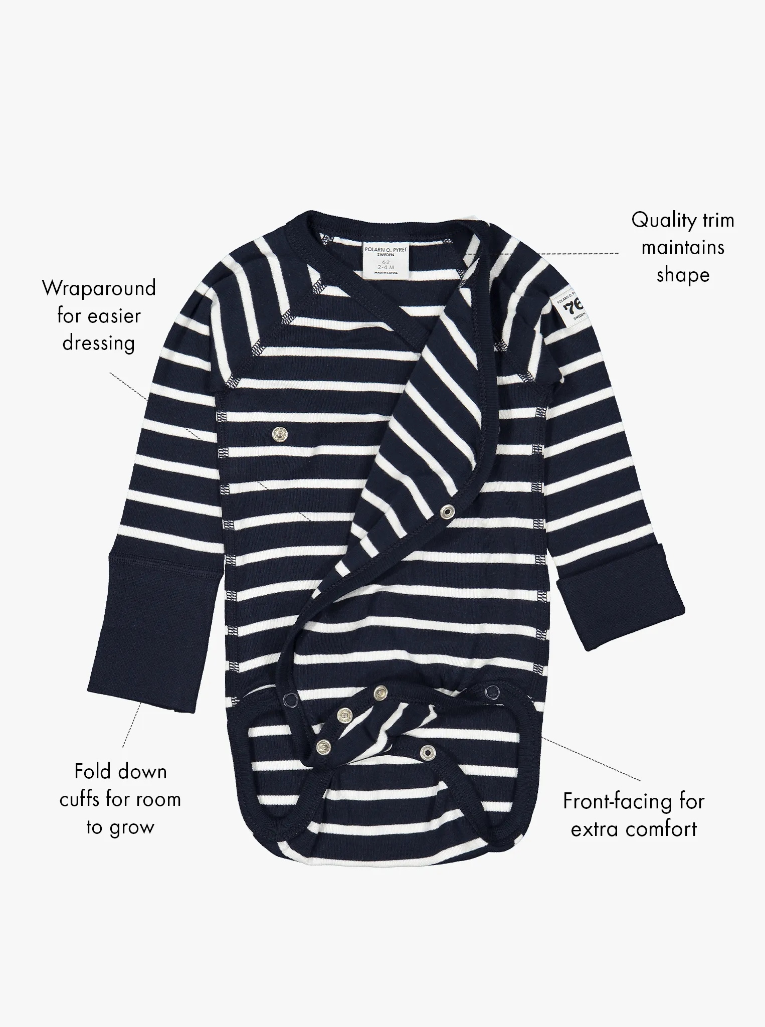 PO.P Stripe Wraparound Babygrow