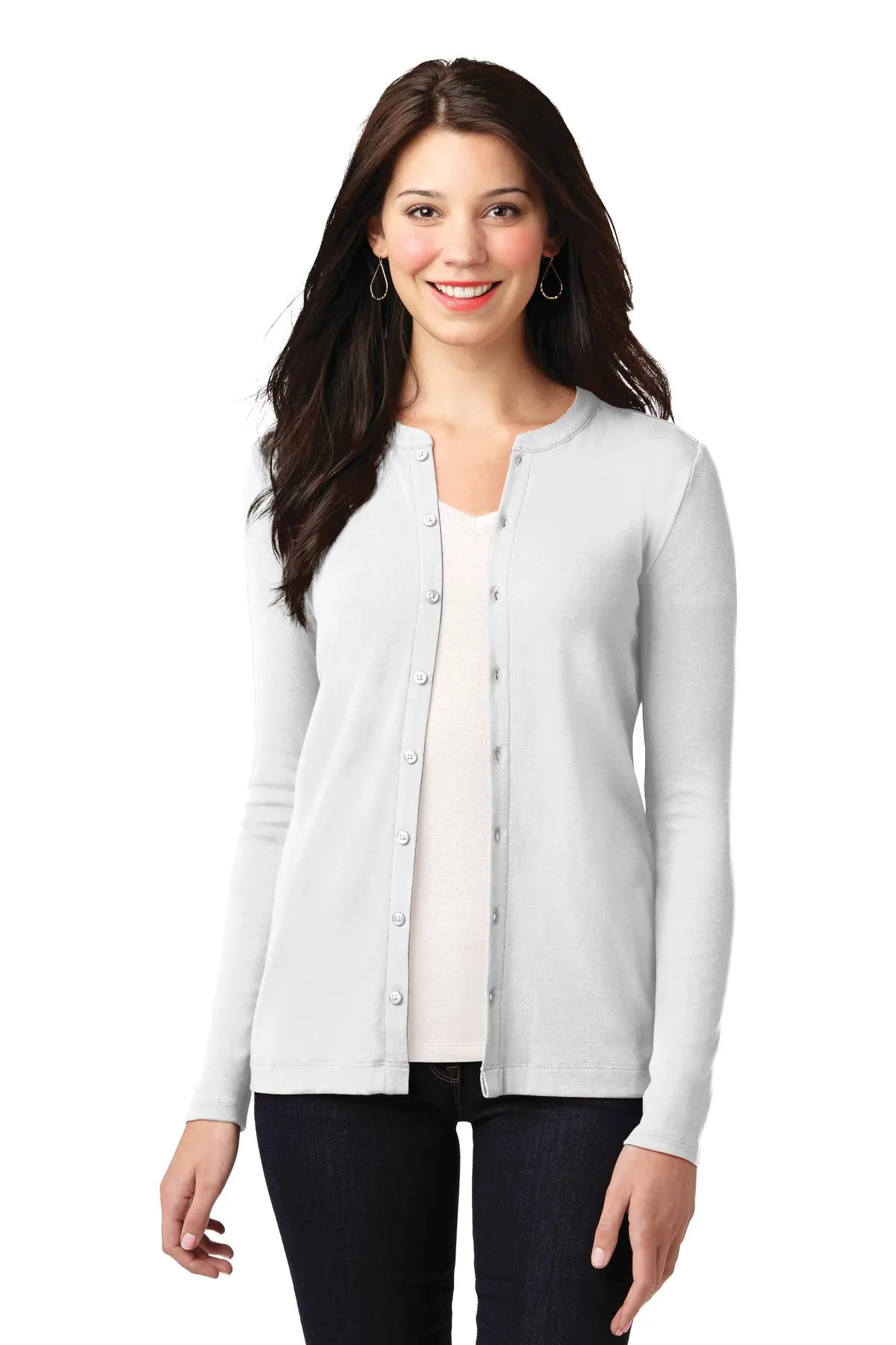 Port Authority® Ladies Concept Stretch Button-Front Cardigan. LM1008