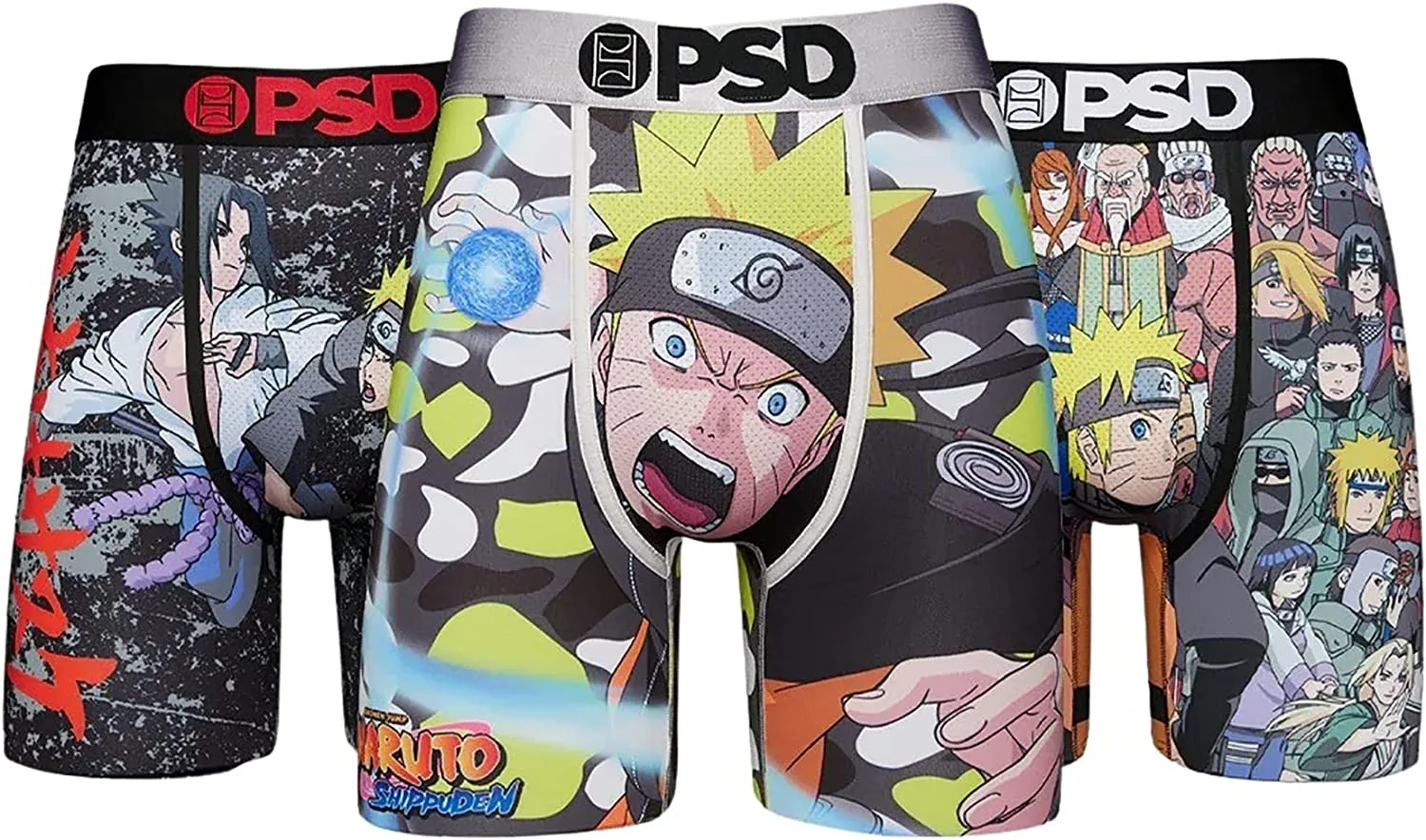 PSD Underwear Men's Boxer Briefs Multi/Naruto 2 3Pk