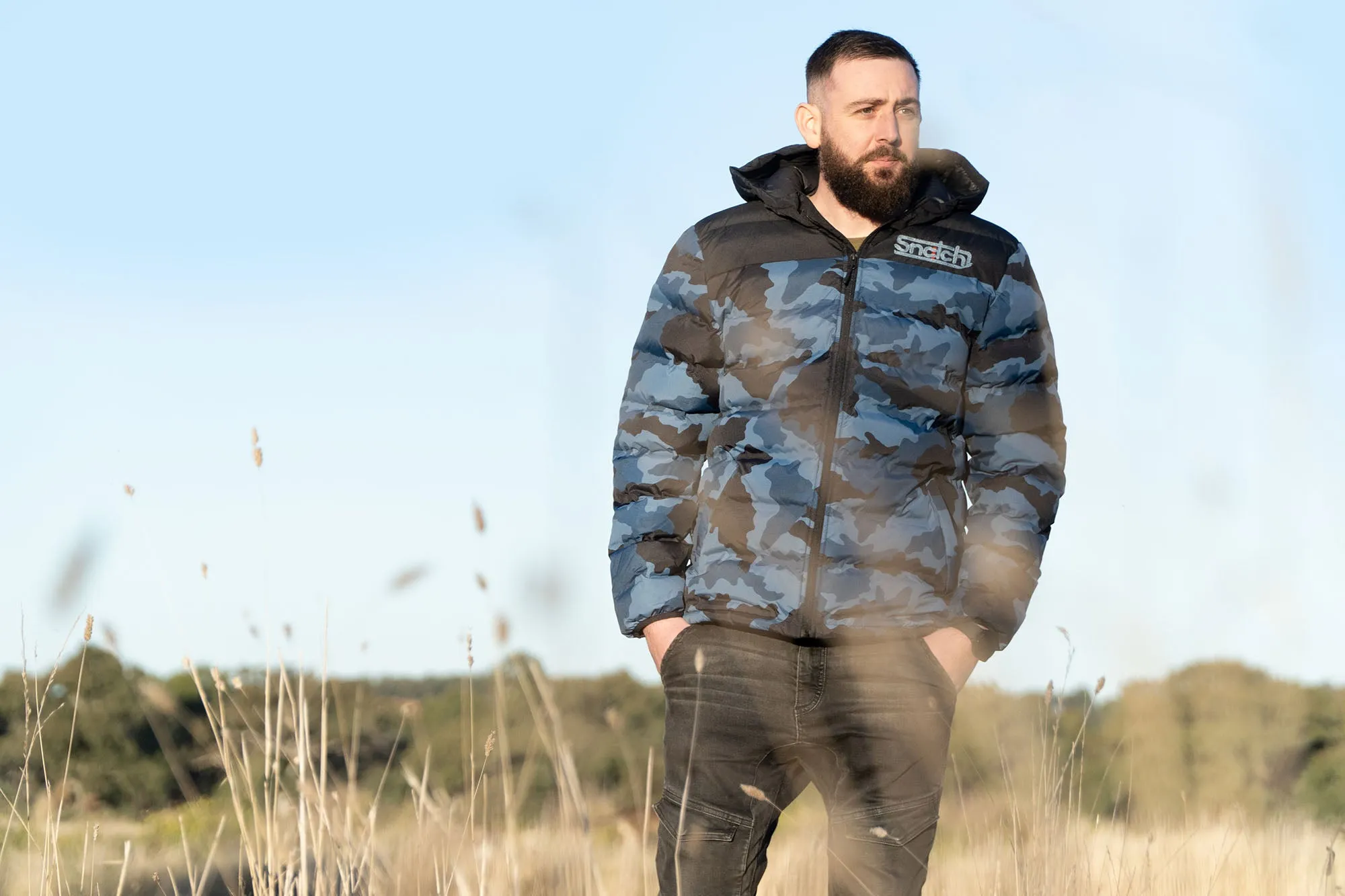 Puffer Jacket Wide Camo Petrol