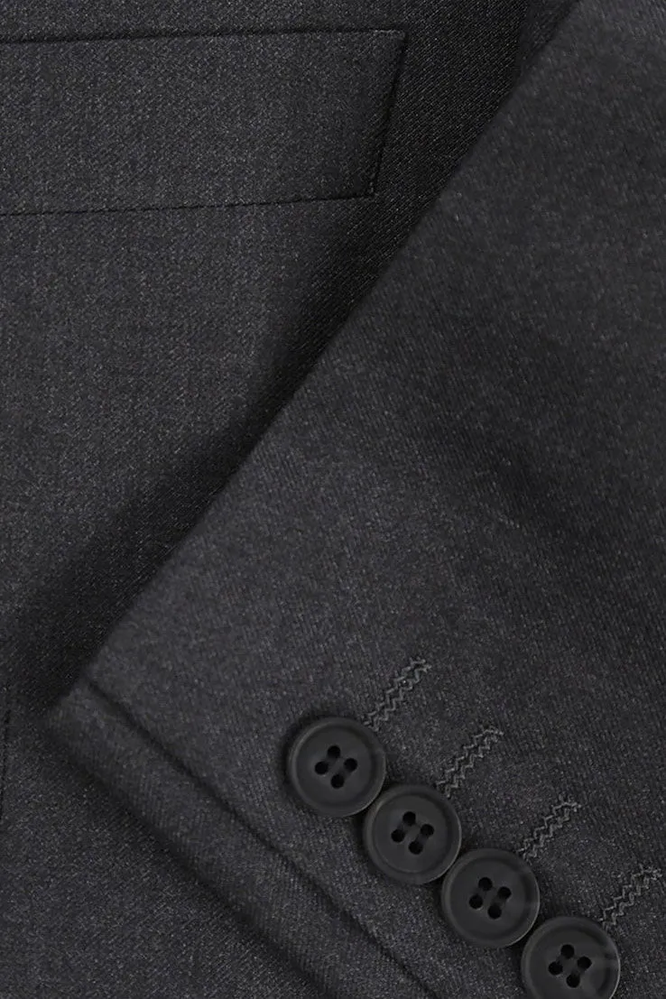 "Rafael" Dark Grey 2-Button Notch Suit (2-Piece Set)