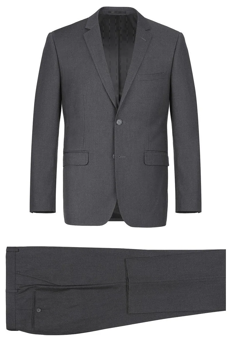 "Rafael" Dark Grey 2-Button Notch Suit (2-Piece Set)