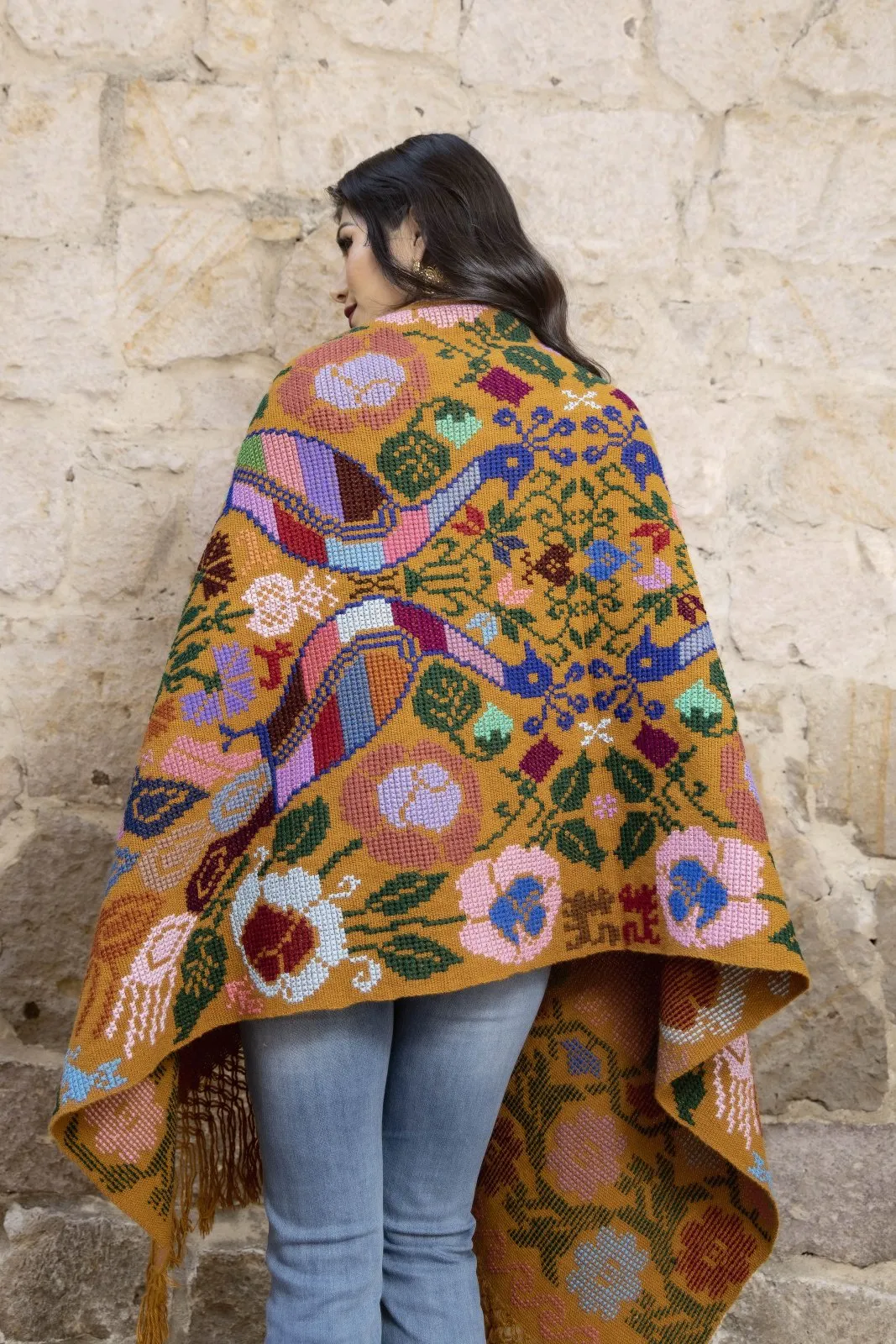 Rebozo Pavo Doble