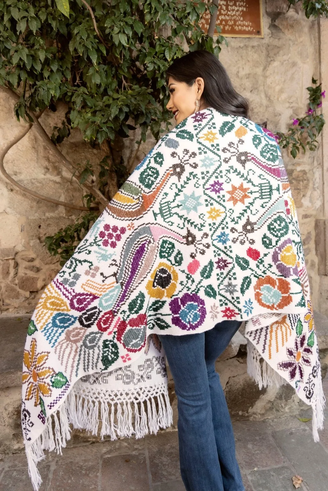 Rebozo Pavo Doble