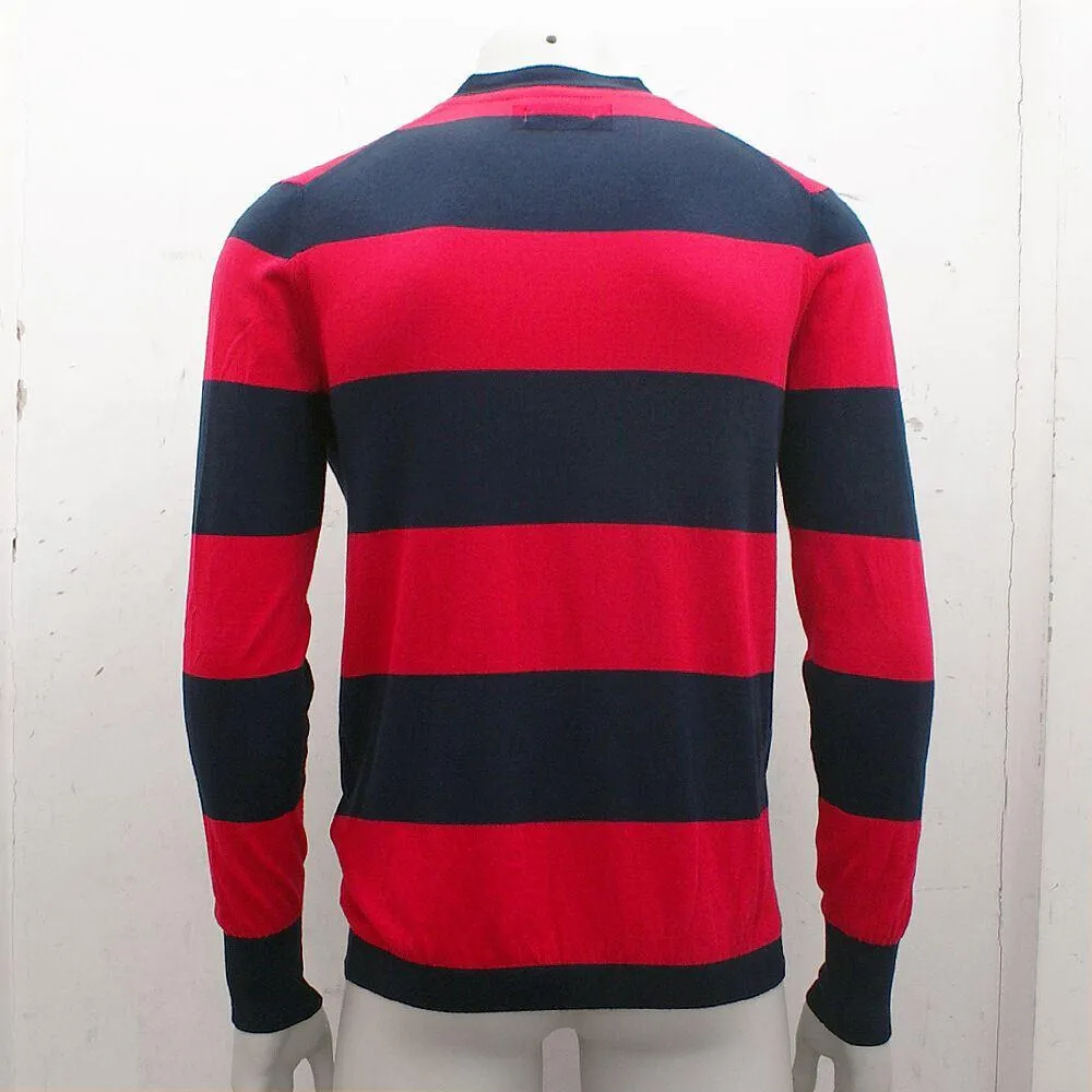 Red & Navy Stripe Slim Fit Cardigan