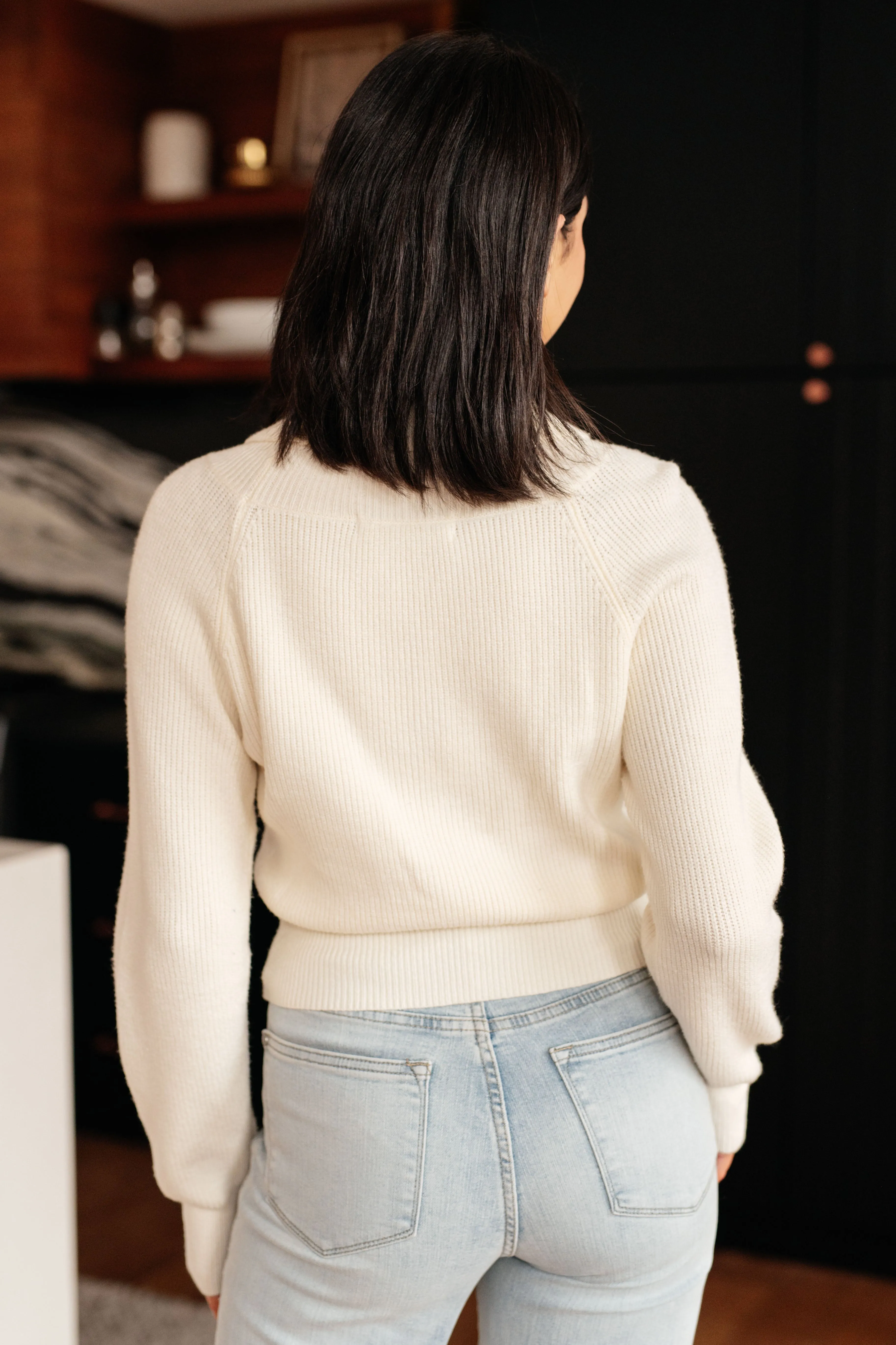 Requisite Request Surplice Crop Sweater - 11/25