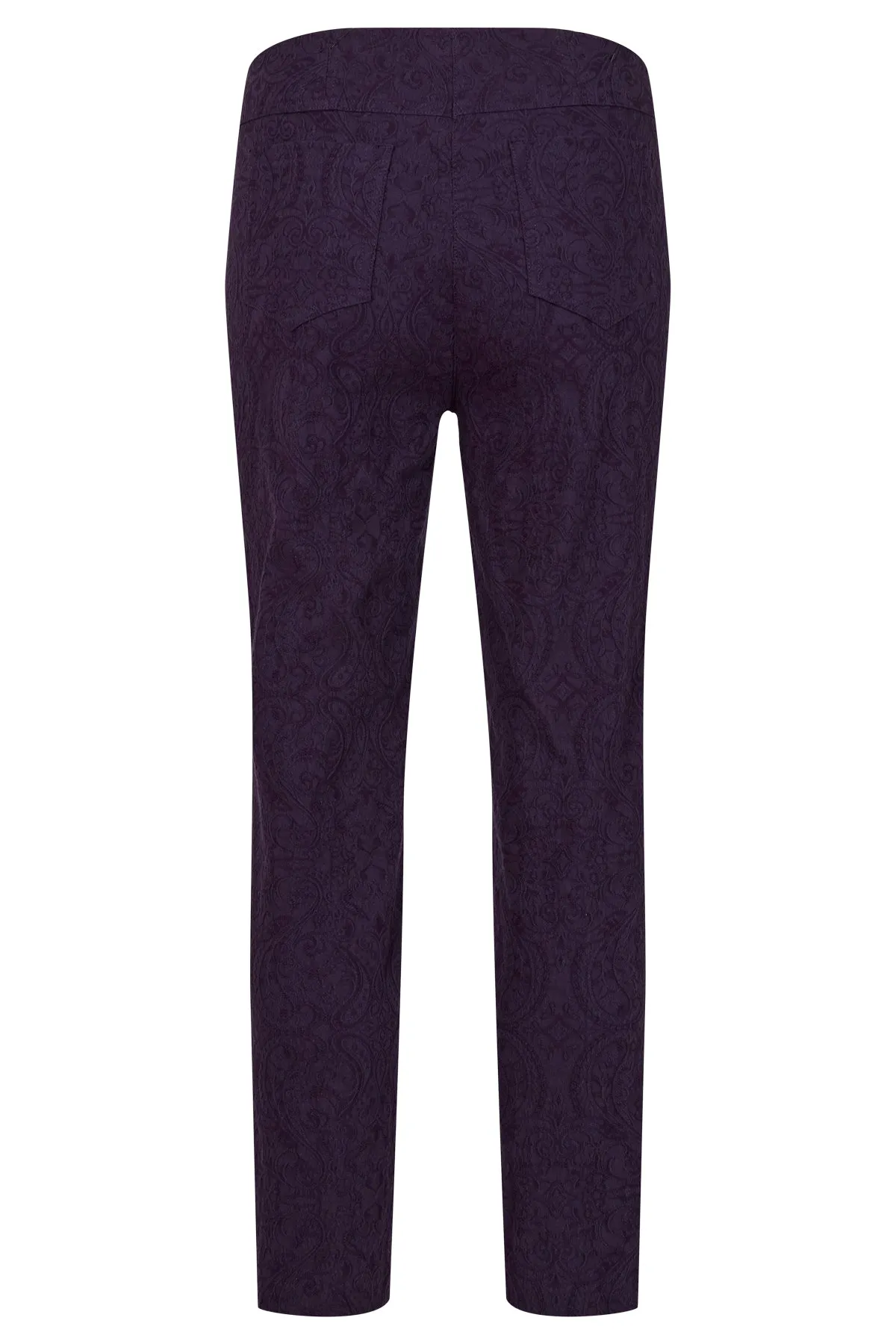 Robell Bella Paisley Jacquared Trousers in Black or Anthracite 51560 54145