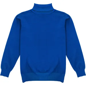 Royal Blue Mens Long Sleeve Knit Turtleneck Sweater