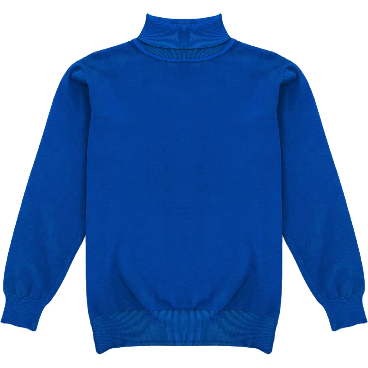 Royal Blue Mens Long Sleeve Knit Turtleneck Sweater