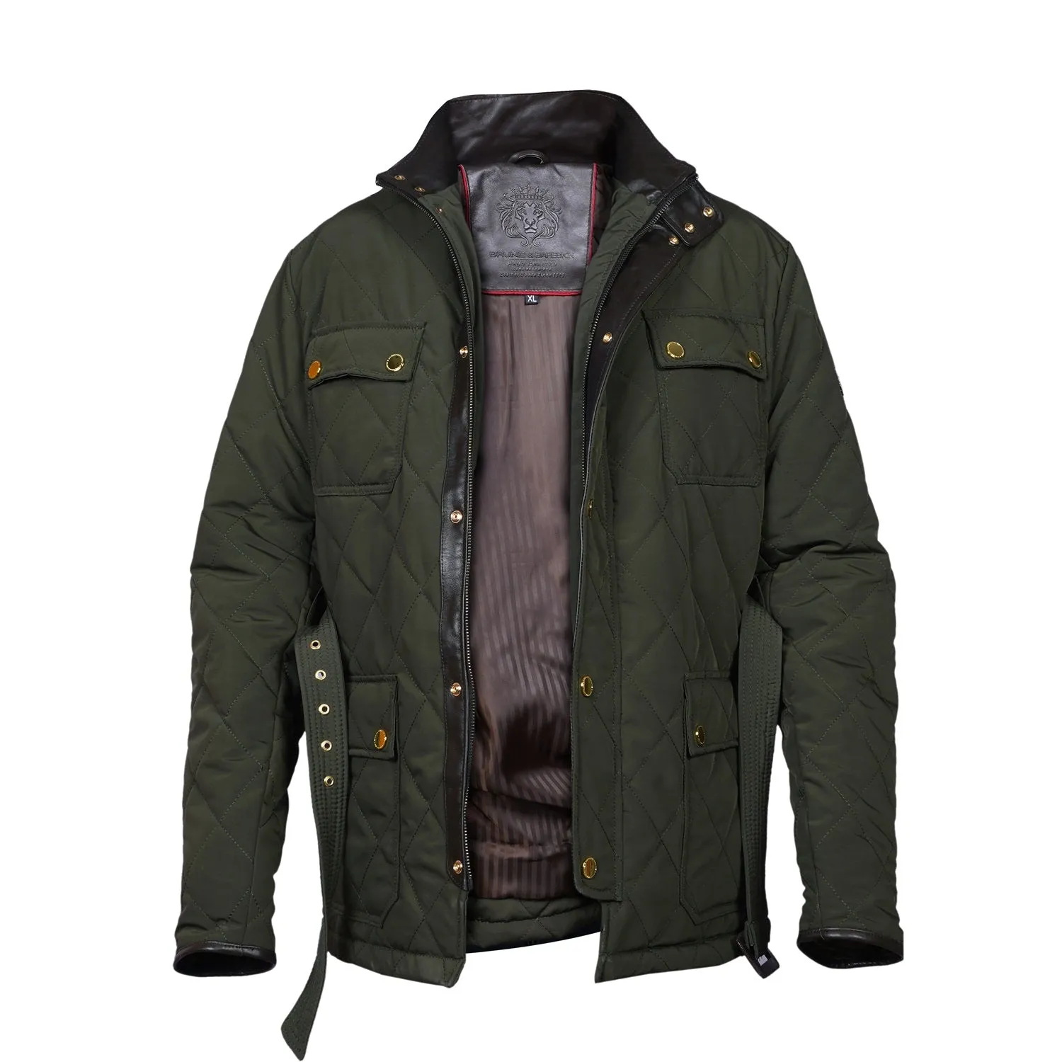 Safari Green Puffer Jacket by Brune & Bareskin