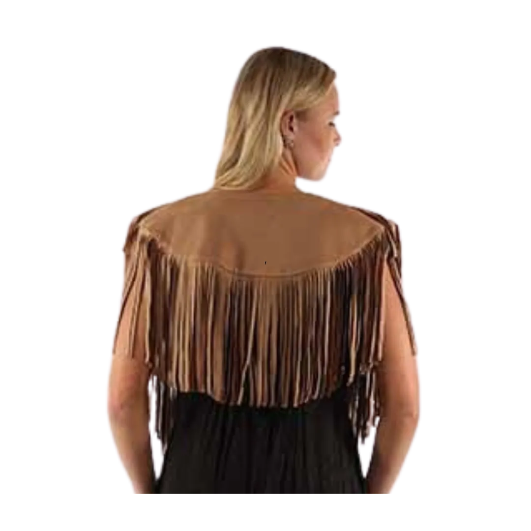 Scully Leather Women's Brown Fringe Shawl