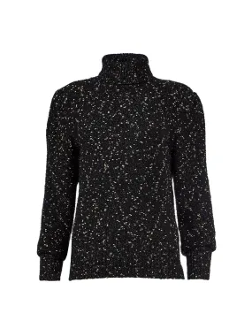 Shimmer Turtleneck Sweater in Black