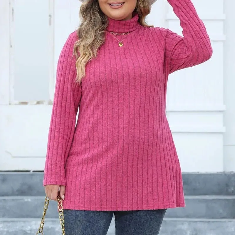 Side Split Ribbed Knit Shirt