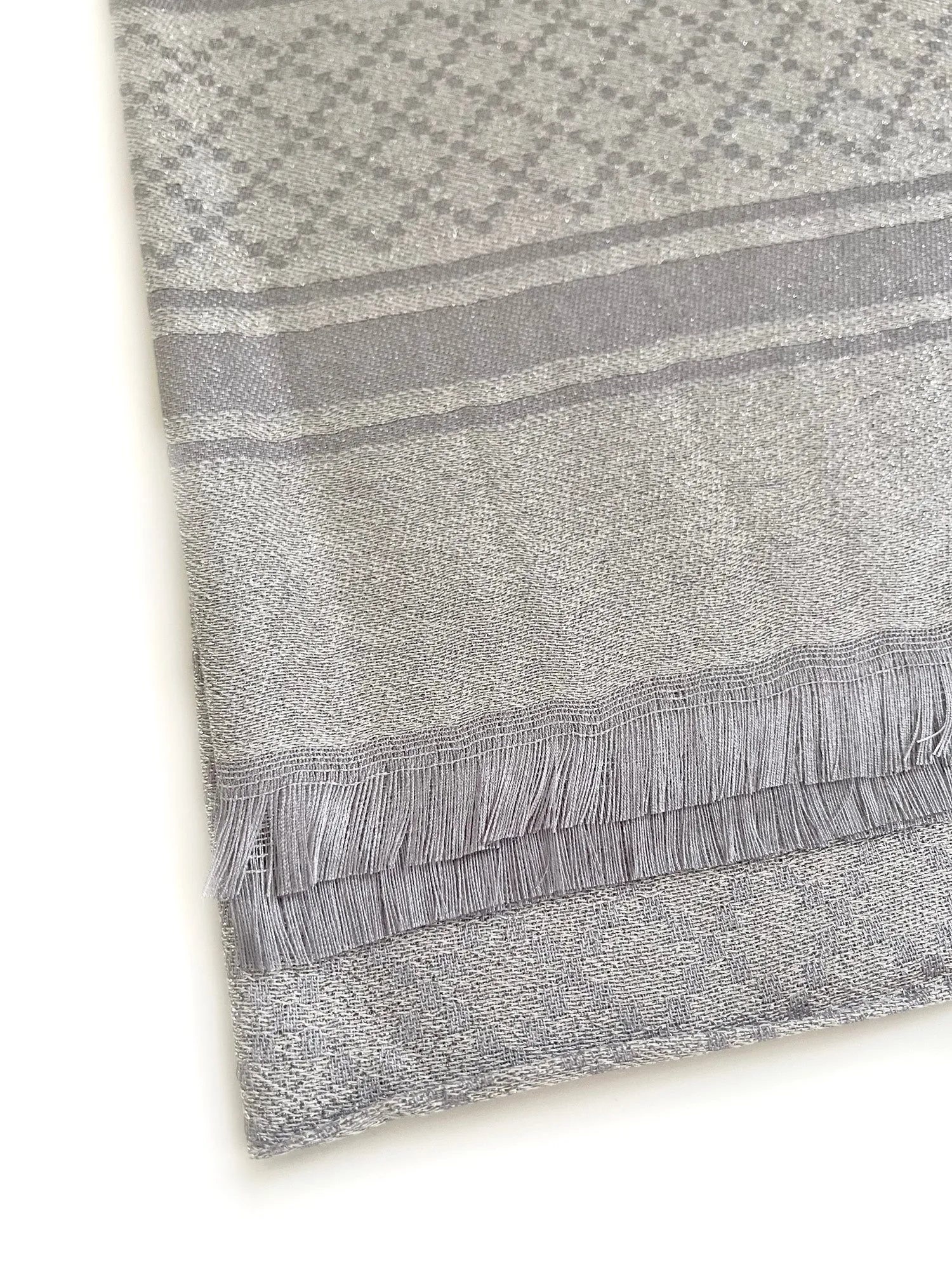 SILVER SPARKLY METALLIC EVENING SHAWL SCARF