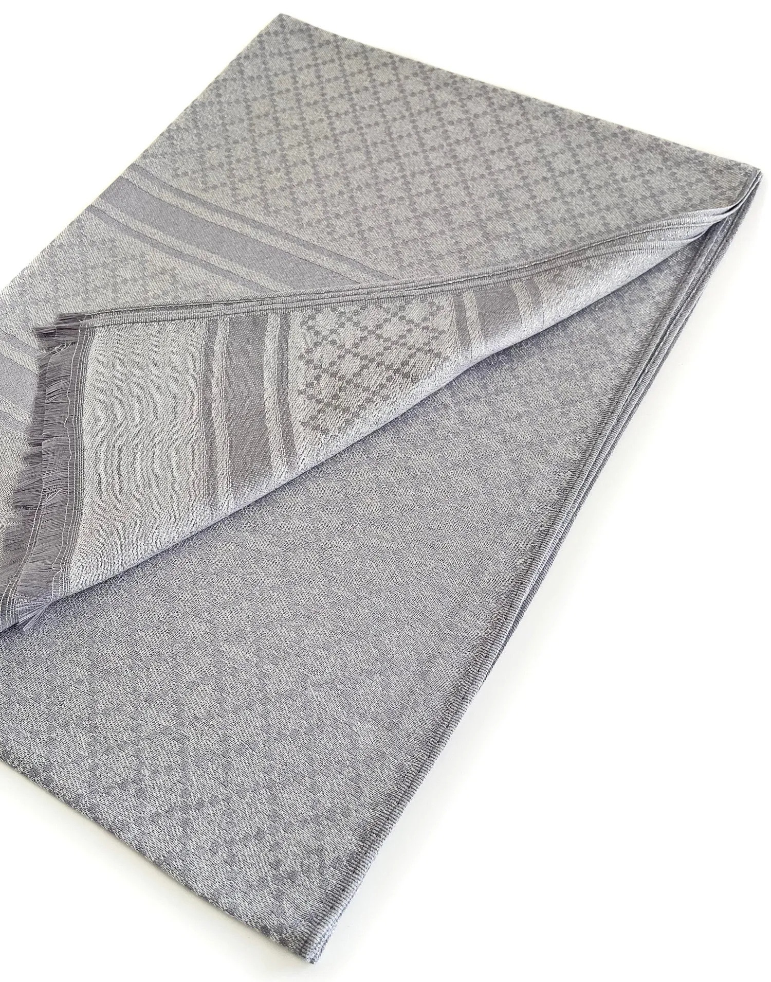 SILVER SPARKLY METALLIC EVENING SHAWL SCARF