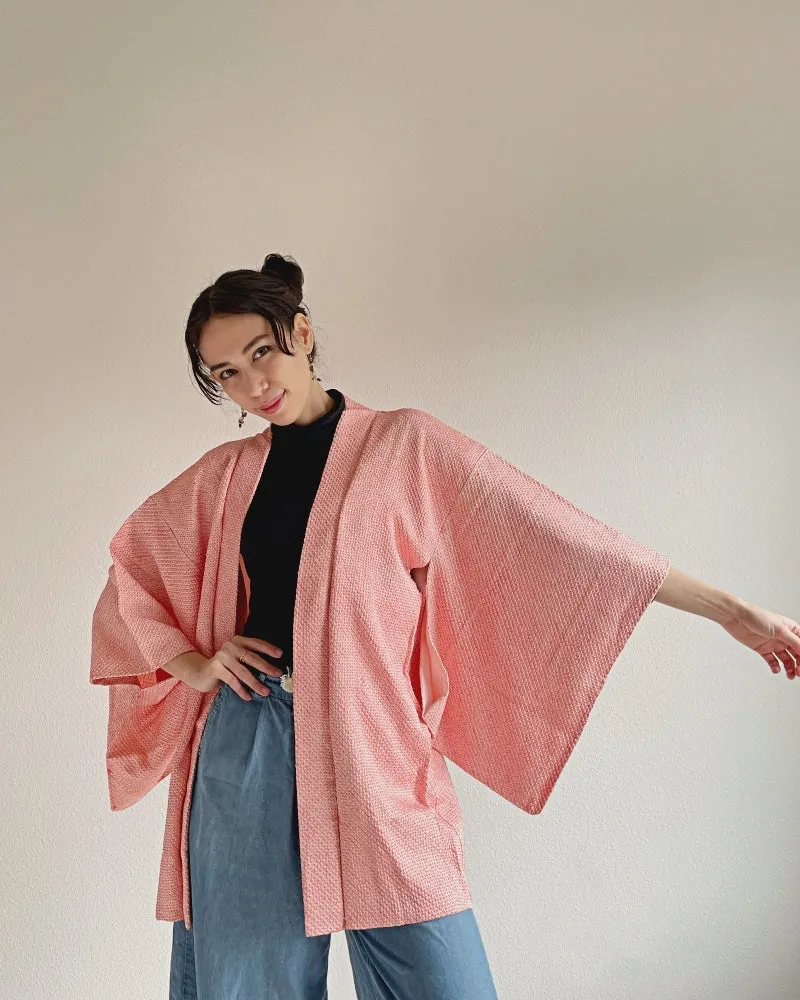 Simple pink Haori Kimono Jacket