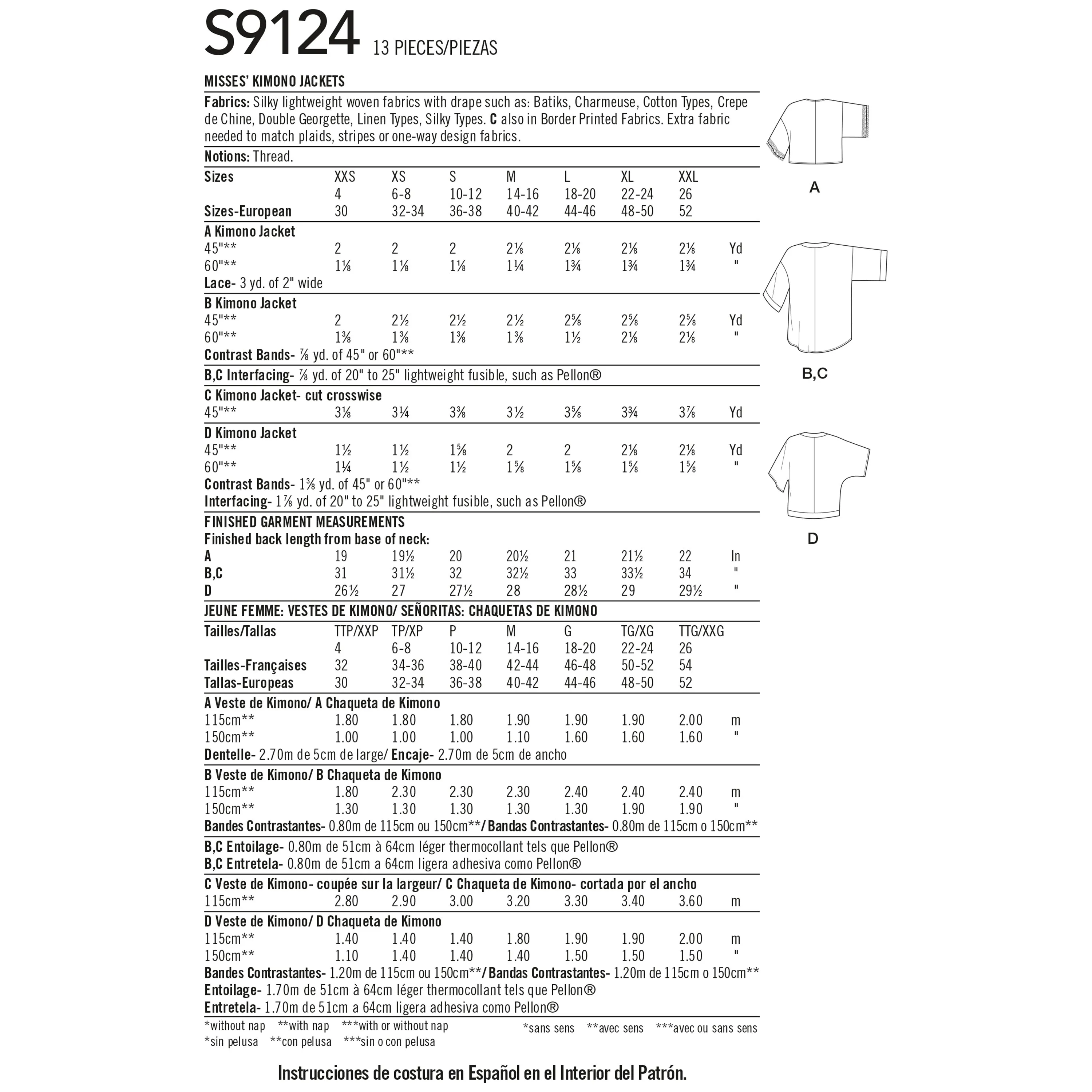 Simplicity Sewing Pattern S9124 Misses' Jackets