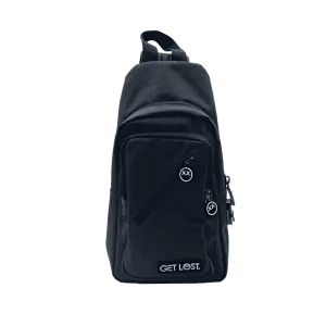 Smell-Proof Premium Convertible Shoulder Bag/Backpack by GET LOST (BLACK)