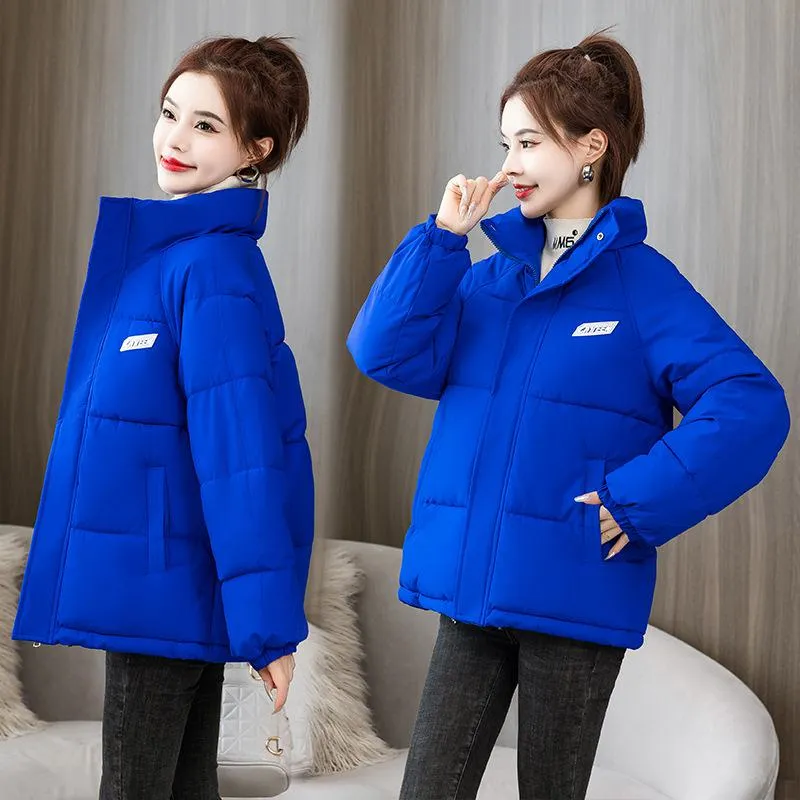 Solid Hooded Cropped Puffer Jacket