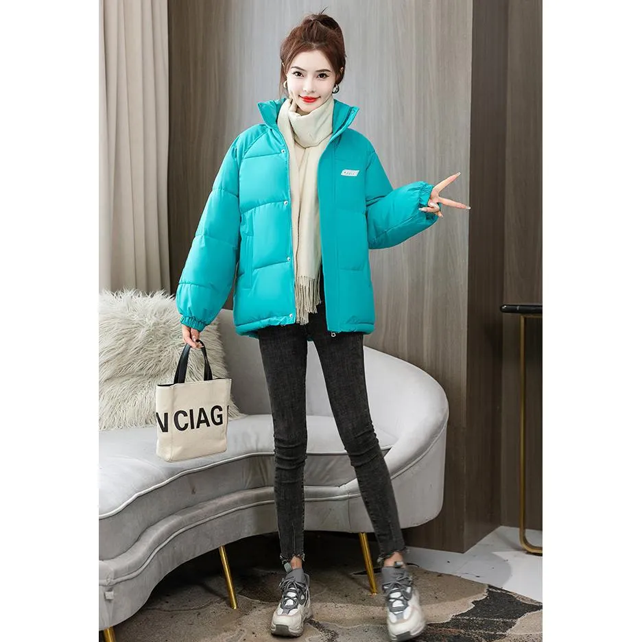 Solid Hooded Cropped Puffer Jacket