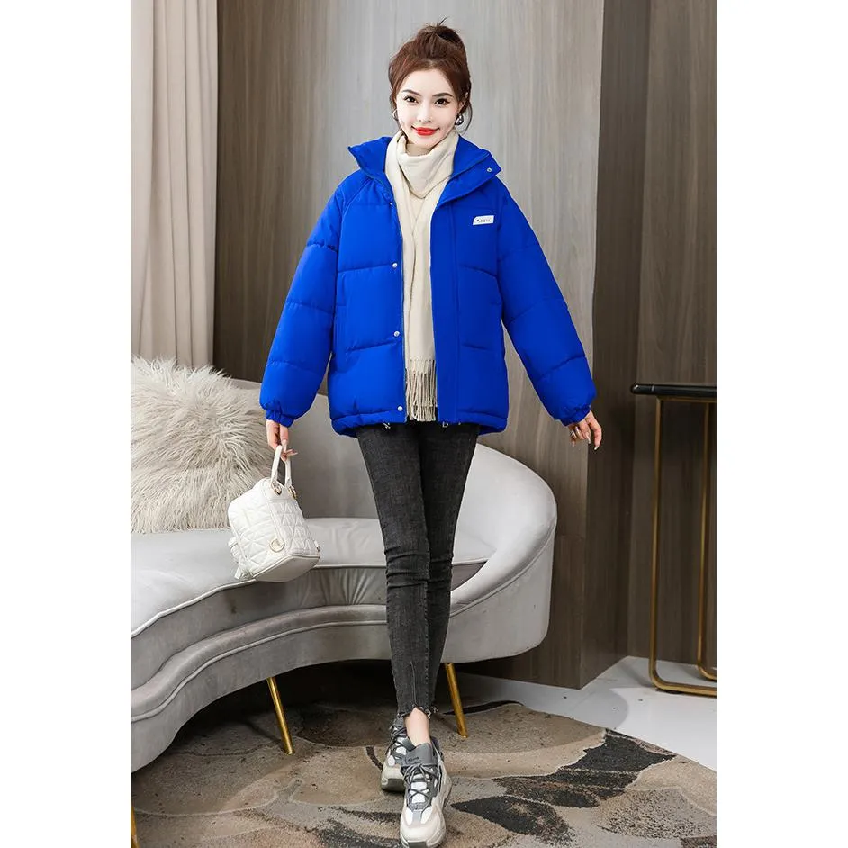 Solid Hooded Cropped Puffer Jacket