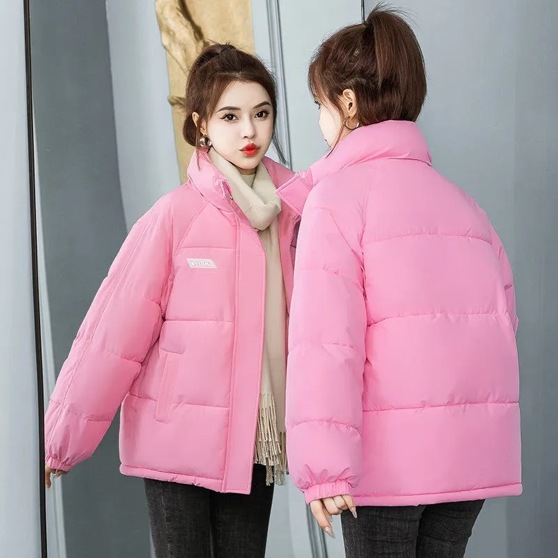 Solid Hooded Cropped Puffer Jacket