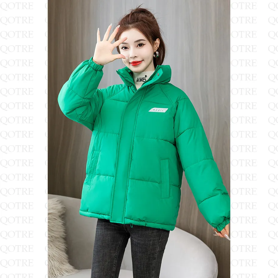 Solid Hooded Cropped Puffer Jacket