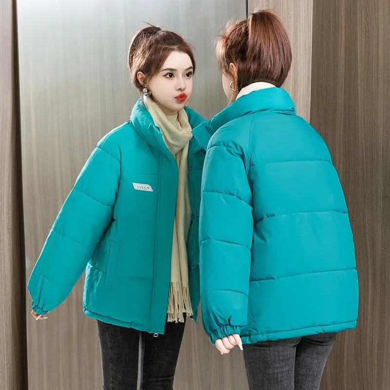 Solid Hooded Cropped Puffer Jacket