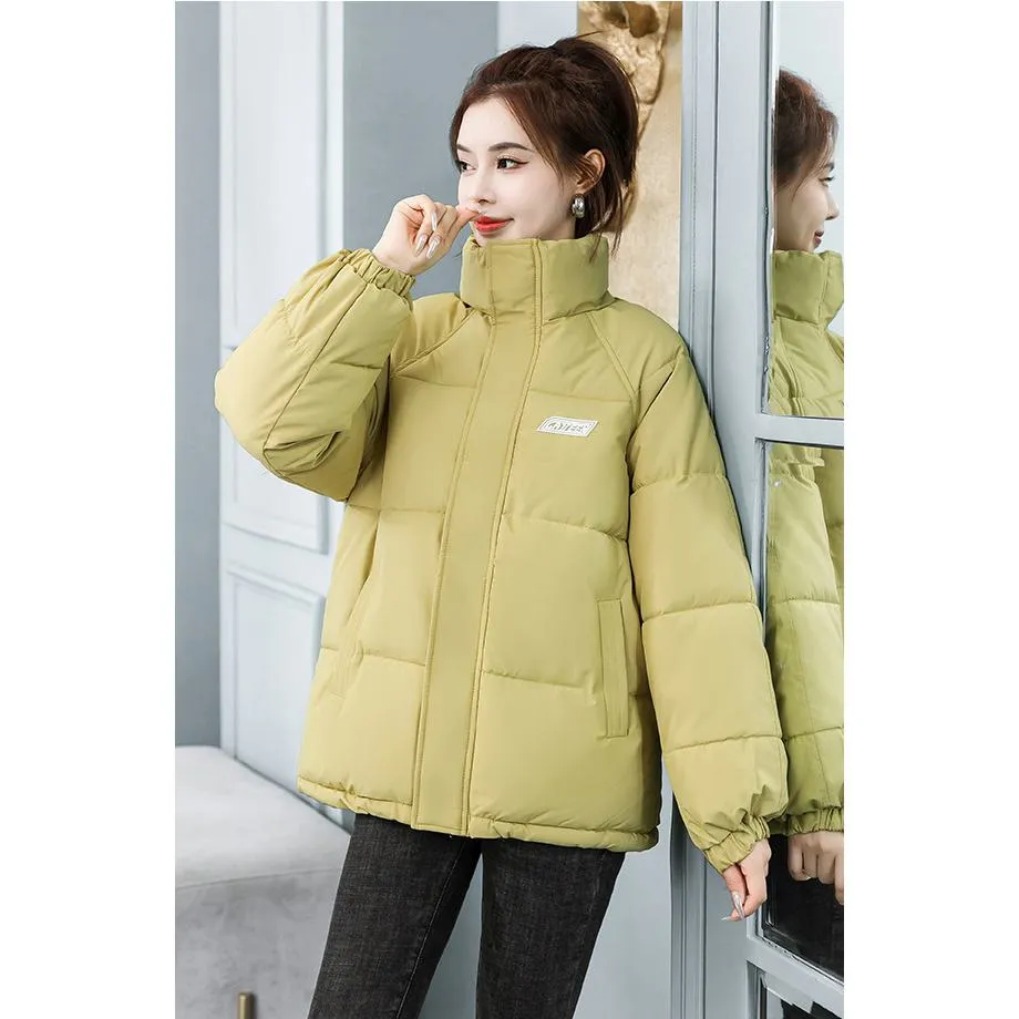 Solid Hooded Cropped Puffer Jacket