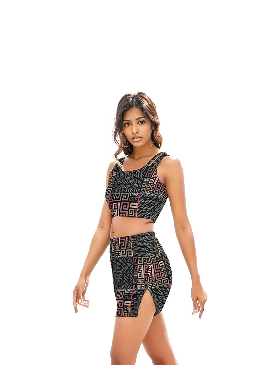 Squared Women's Camisole And Hip Skirt Outfit Set