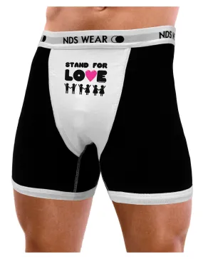 Stand For Love Pink Heart Mens Boxer Brief Underwear