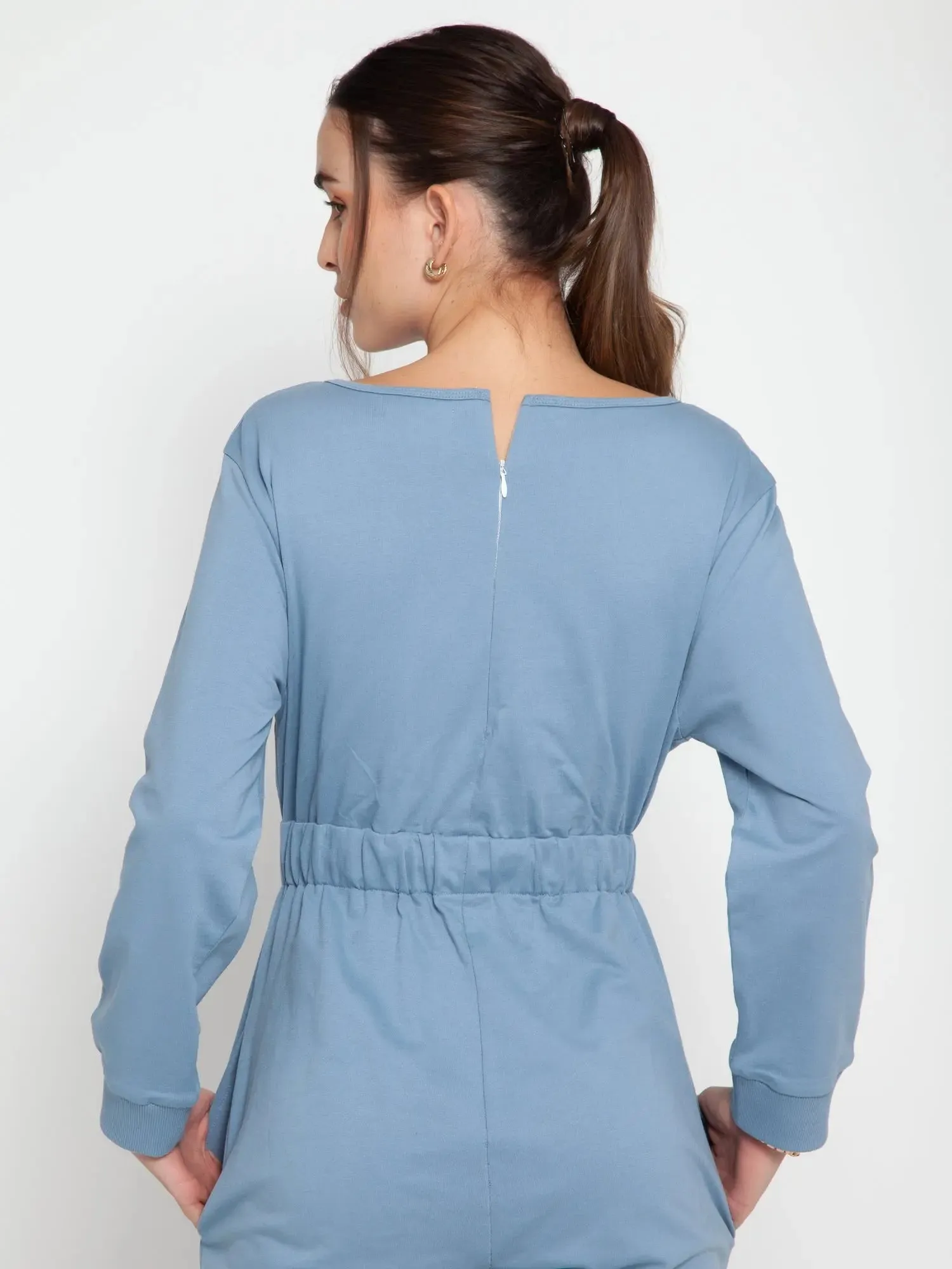 Steel Blue Lounge Jumpsuit