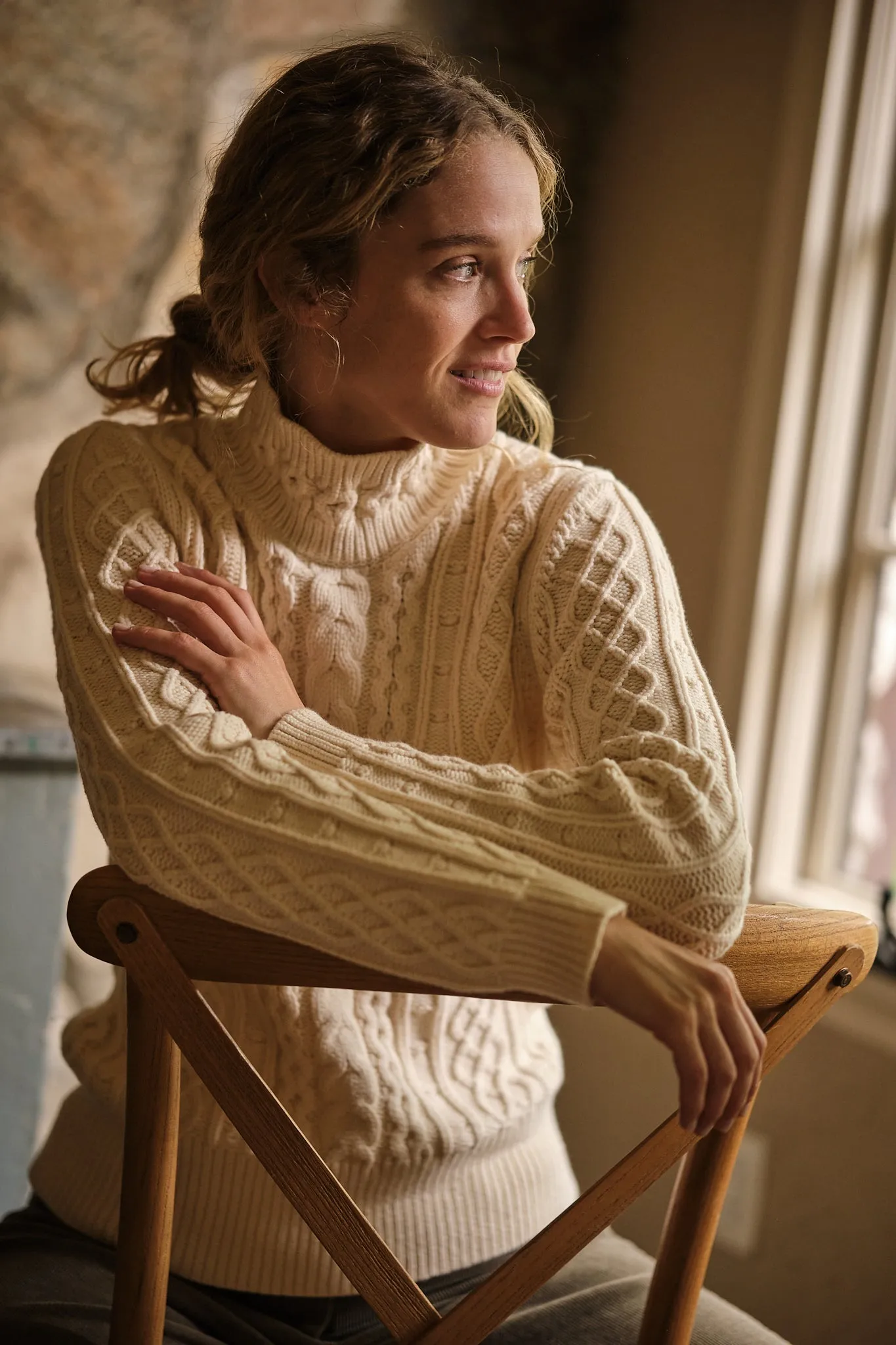 Stowe Turtleneck Sweater in Egret