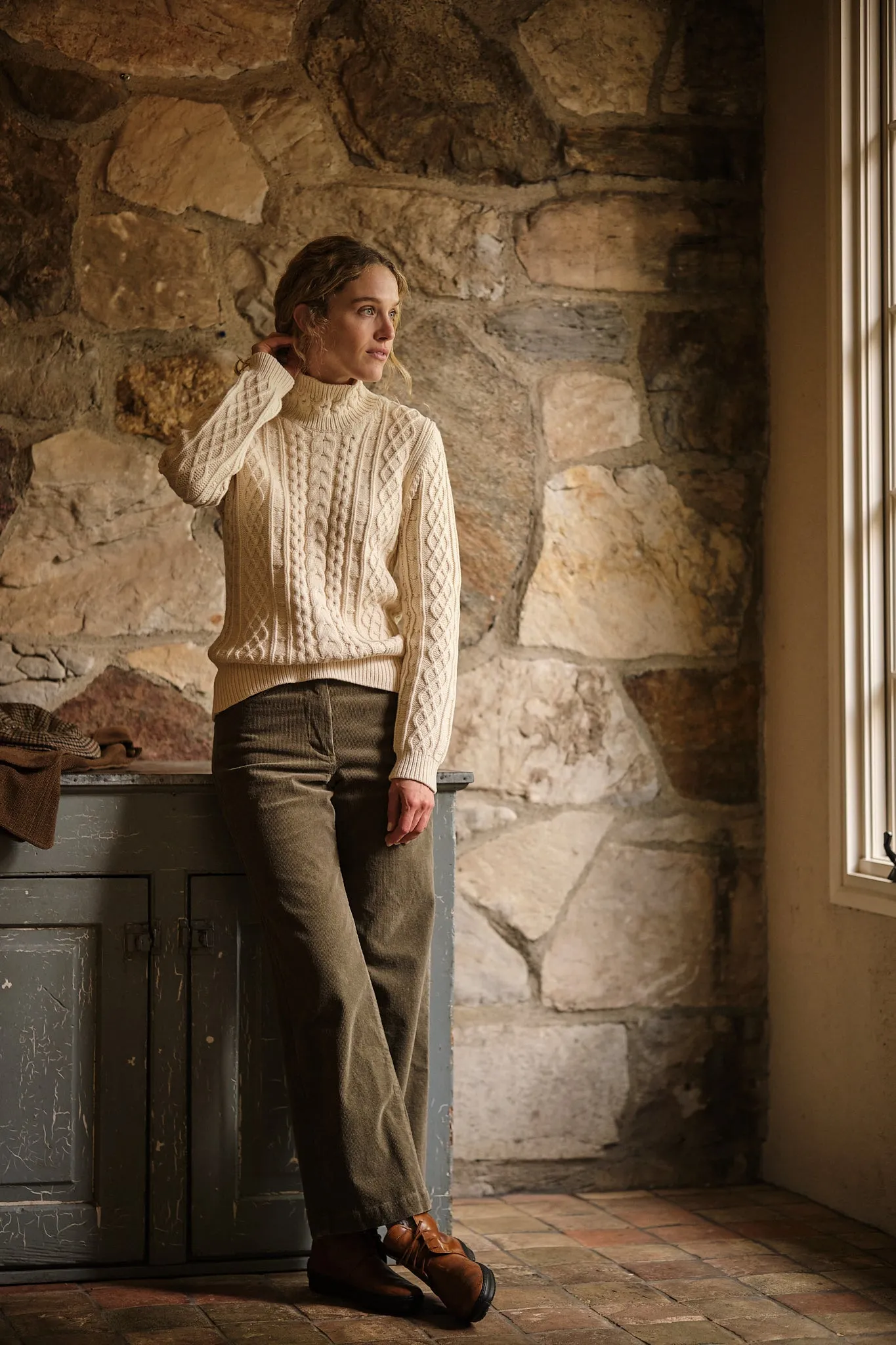 Stowe Turtleneck Sweater in Egret