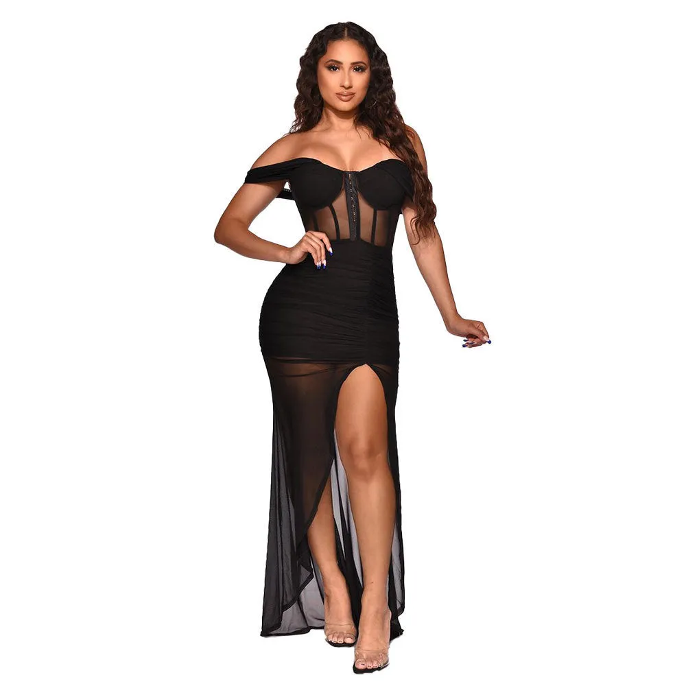 Strapless Slim Dress Nightclub Clothes Sizes: S, M, L, XL, XXL