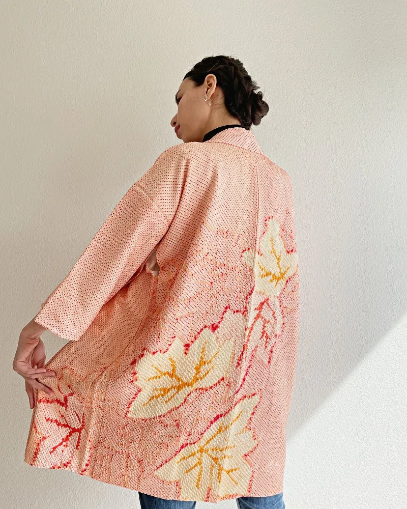 Sweet Maple Leaves Shibori Haori Kimono Jacket