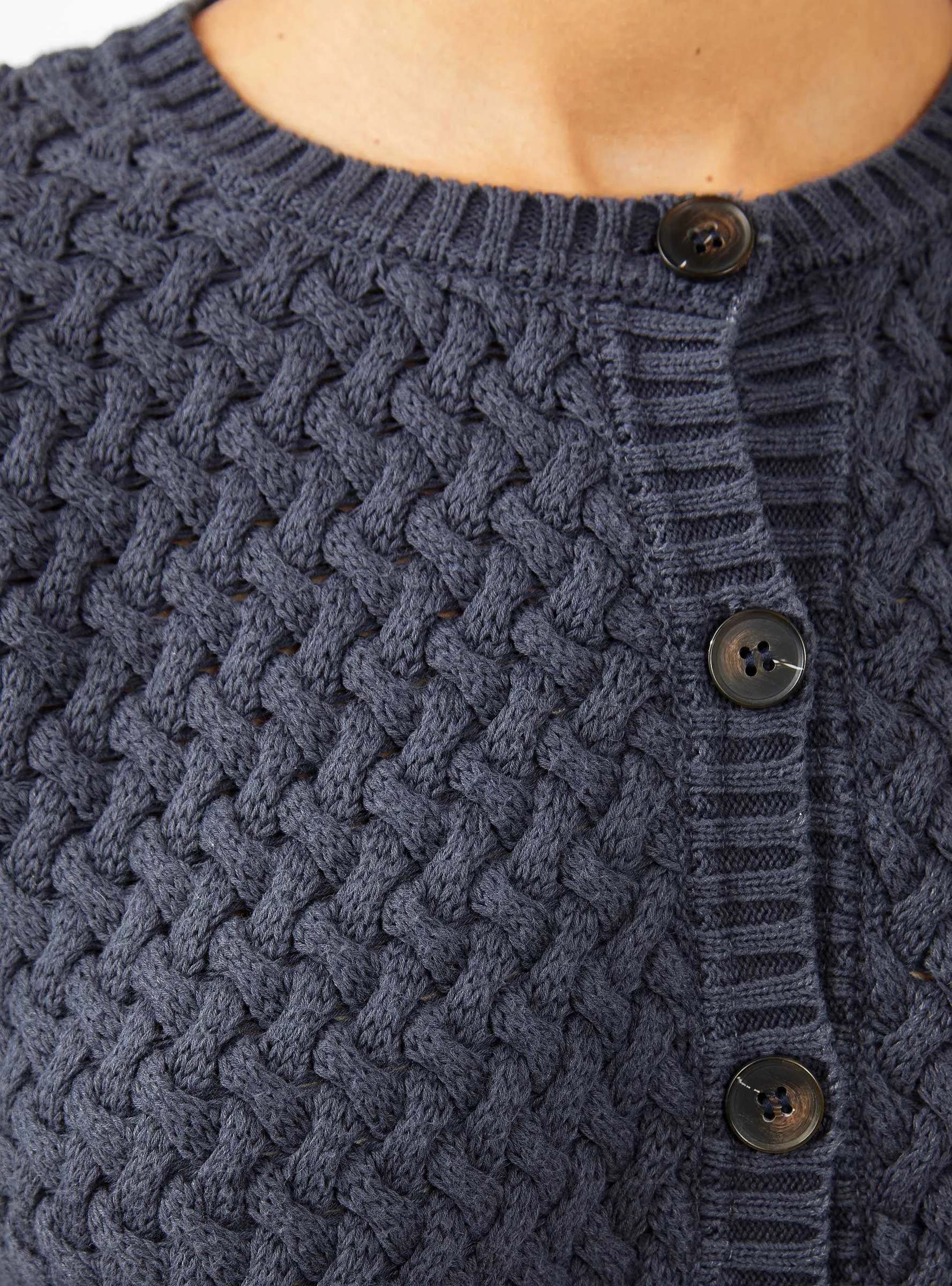 The Stable Natural Dyed Cardigan Logwood Navy